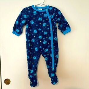 Disney Baby fleece button-up footie PJs, Mickey Mouse pattern